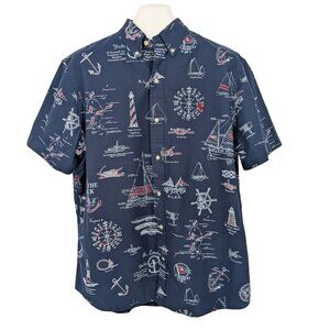 Polo Ralph Lauren Nautical Button Down Shirt Size XL Classic Fit Coastal Sailor